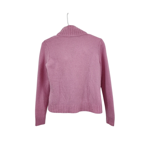 Valerie Stevens Women's 2 Ply Cashmere Textured Zip Cardigan Sweater - Picture 6 of 6